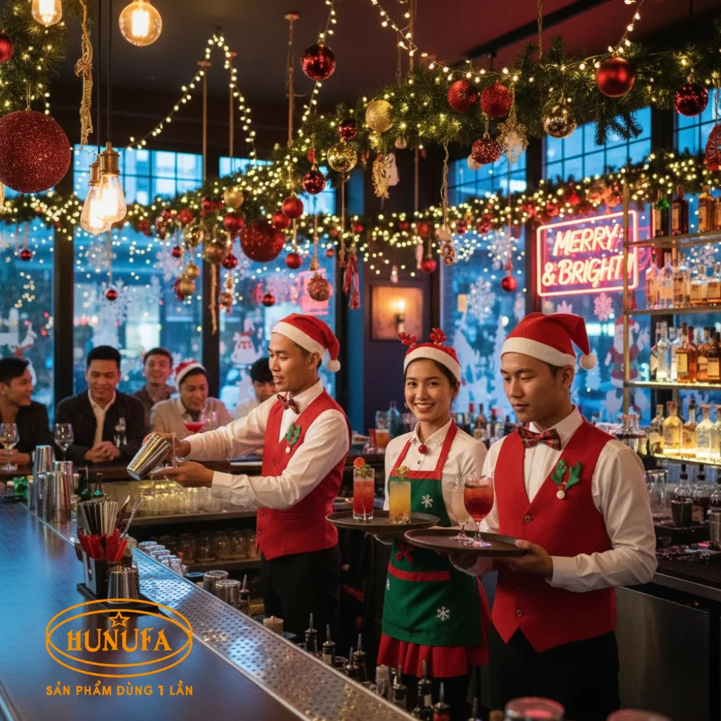 10 Ý tưởng trang trí Noel quán bar, quán nhậu đẹp, đơn giản, độc lạ