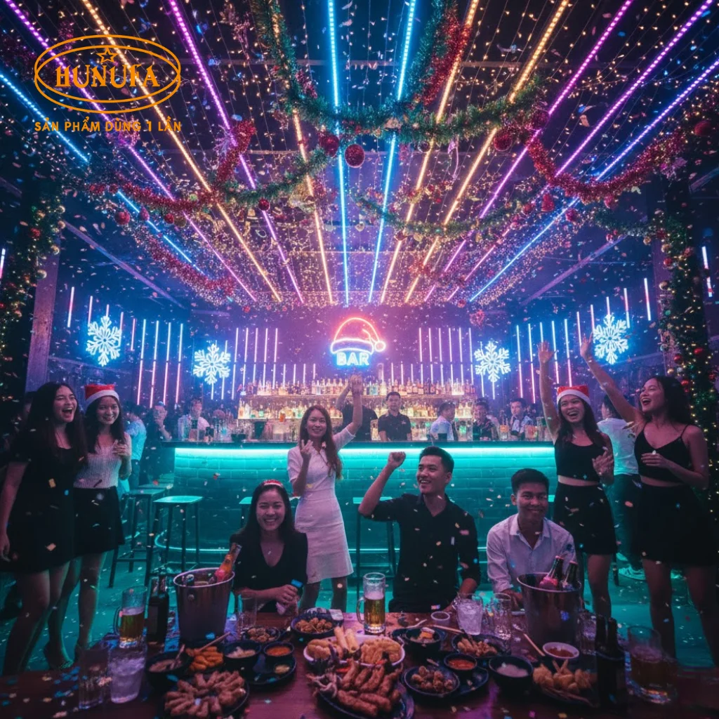 10 Ý tưởng trang trí Noel quán bar, quán nhậu đẹp, đơn giản, độc lạ