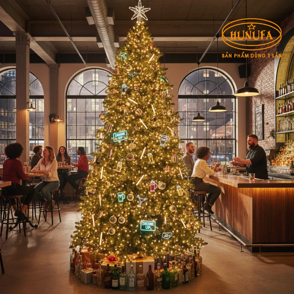 10 Ý tưởng trang trí Noel quán bar, quán nhậu đẹp, đơn giản, độc lạ