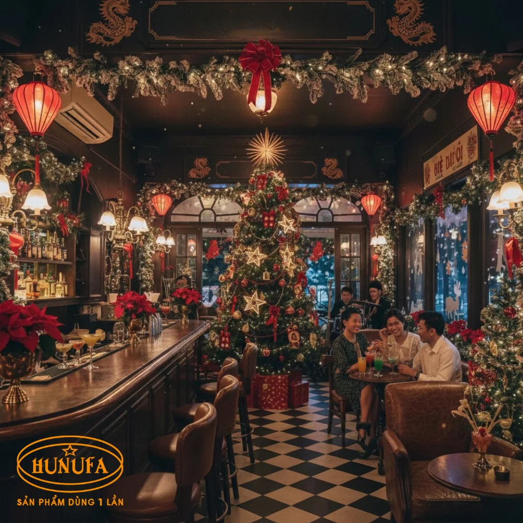 10 Ý tưởng trang trí Noel quán bar, quán nhậu đẹp, đơn giản, độc lạ