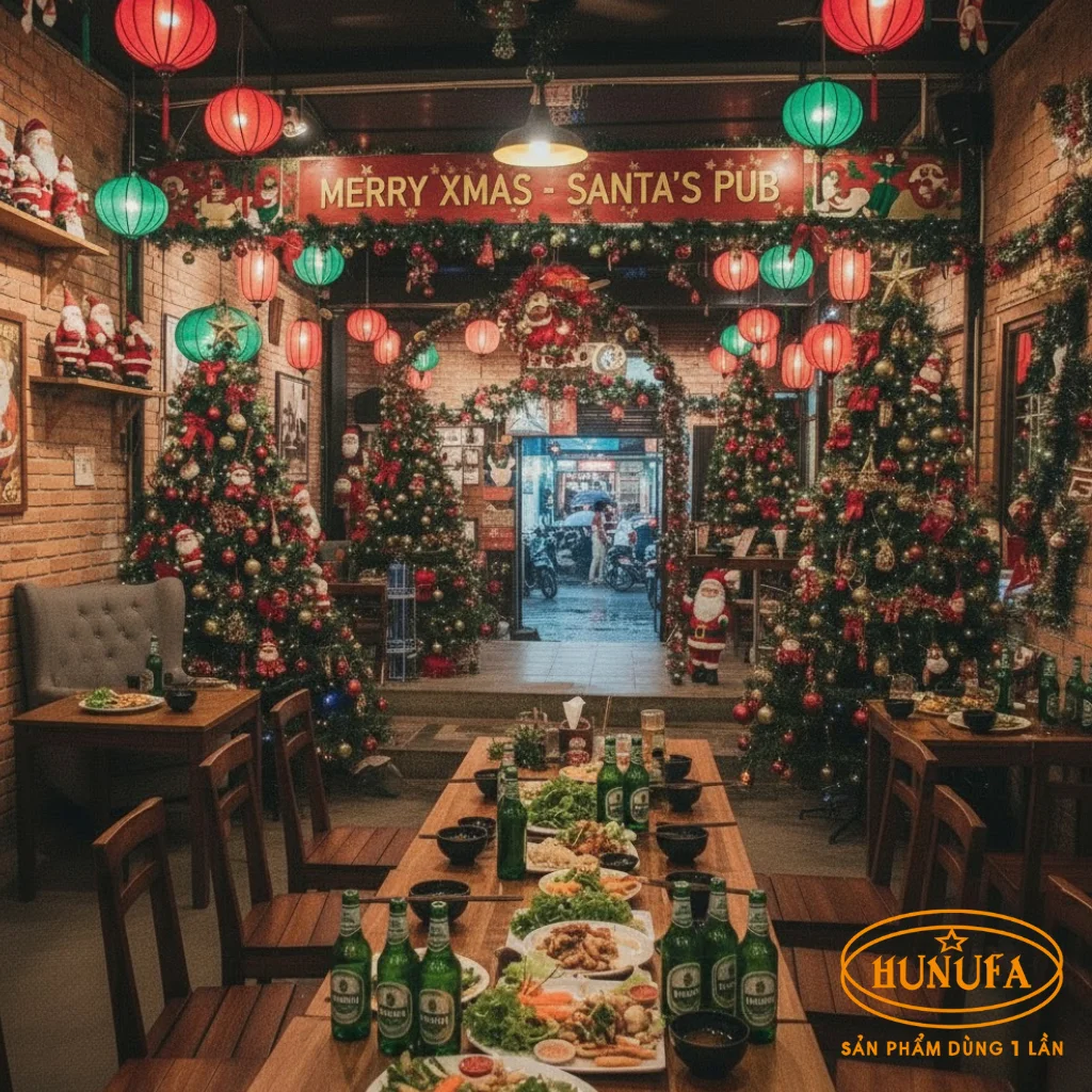 7 Cách trang trí Noel quán nhậu dễ làm, thu hút khách hàng