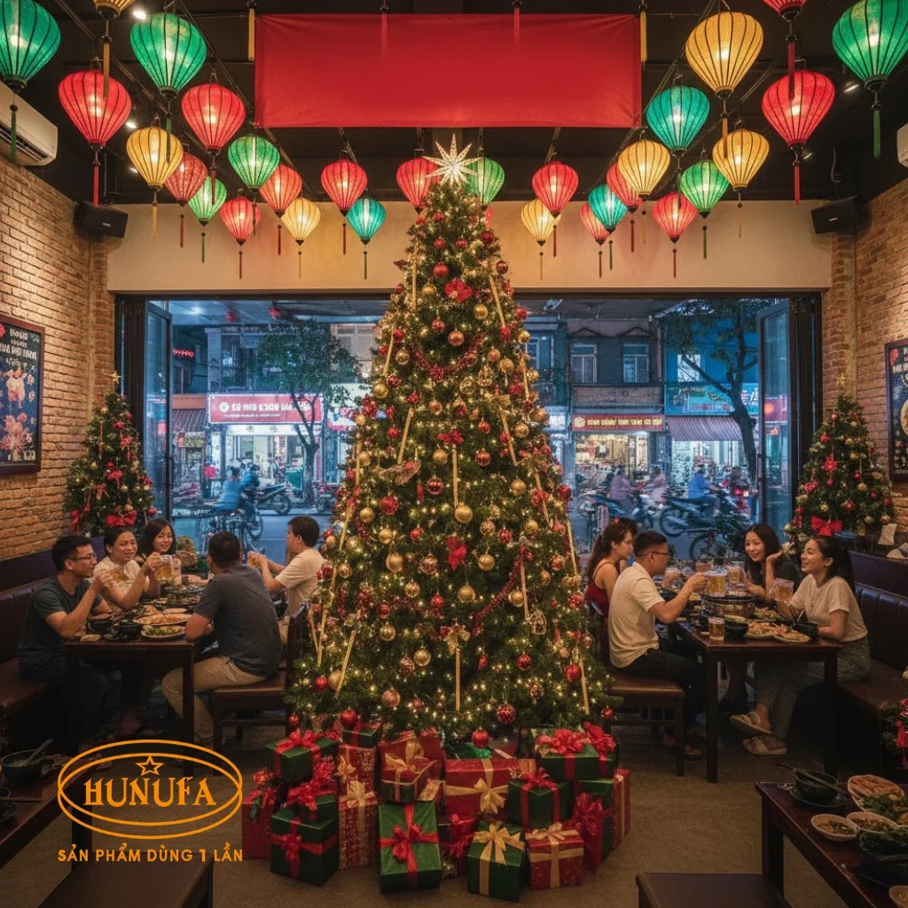 7 Cách trang trí Noel quán nhậu dễ làm, thu hút khách hàng