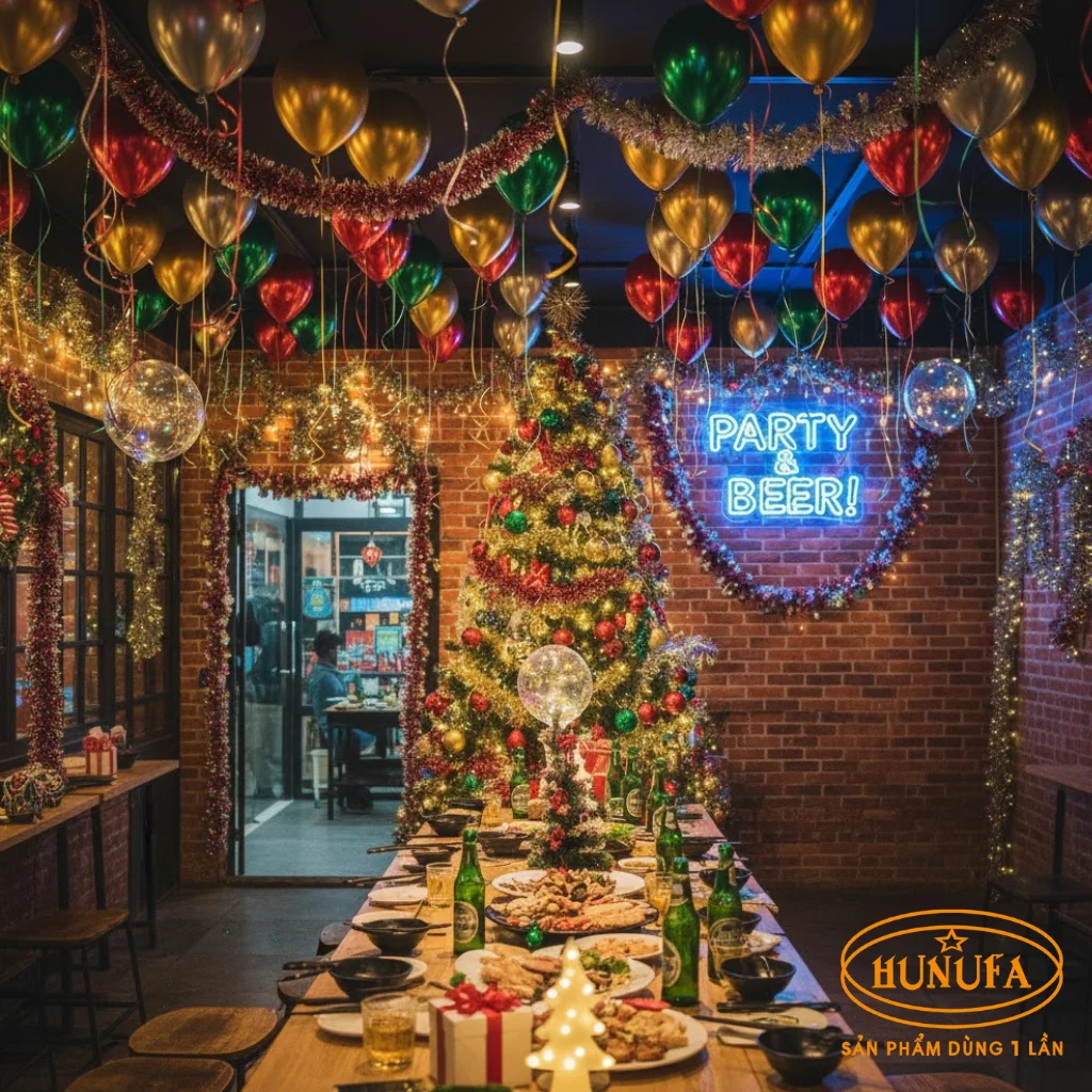 7 Cách trang trí Noel quán nhậu dễ làm, thu hút khách hàng