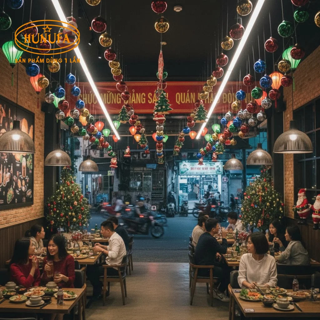 7 Cách trang trí Noel quán nhậu dễ làm, thu hút khách hàng