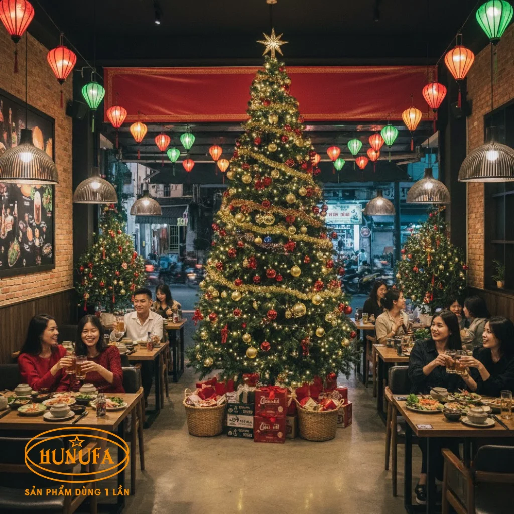 7 Cách trang trí Noel quán nhậu dễ làm, thu hút khách hàng