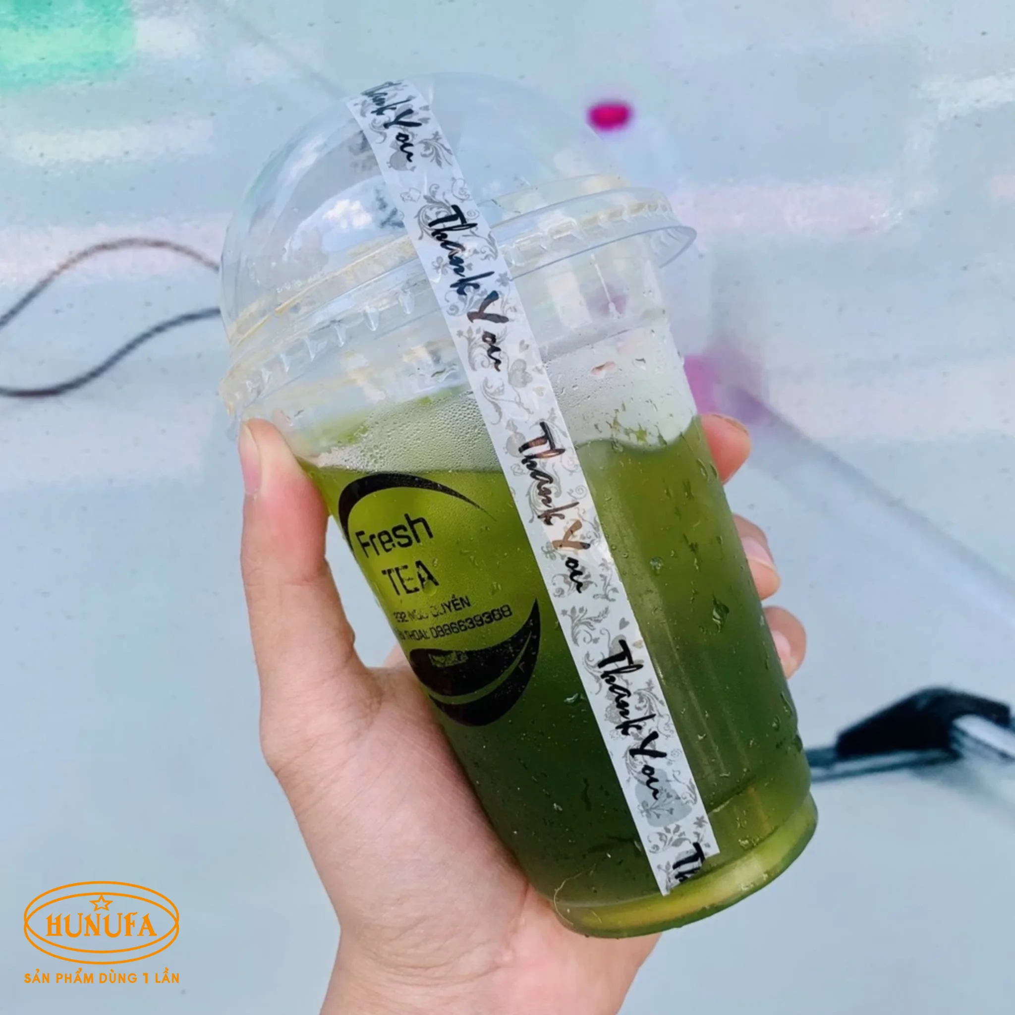 Băng keo dán nắp ly trà sữa, cà phê in logo, chữ số lượng ít, theo yêu cầu