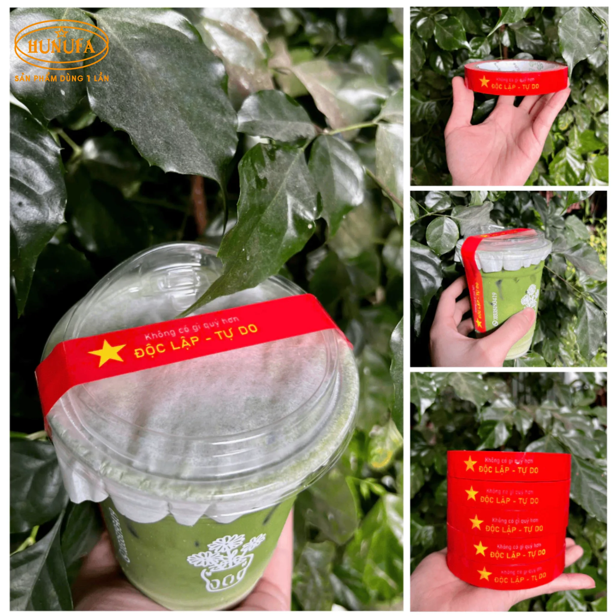 Băng keo dán nắp ly trà sữa, cà phê in logo, chữ số lượng ít, theo yêu cầu