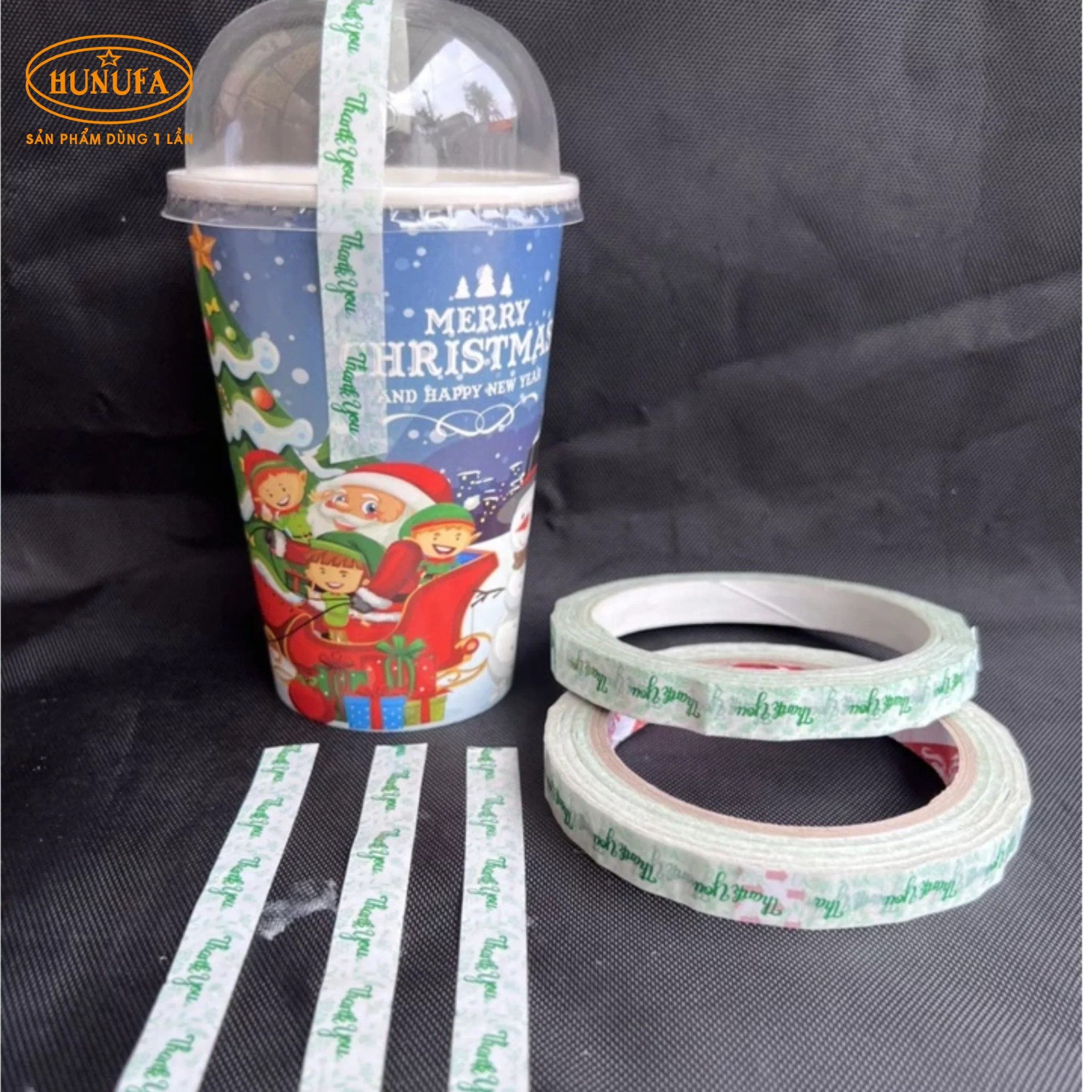 Băng keo dán nắp ly trà sữa, cà phê in logo, chữ số lượng ít, theo yêu cầu