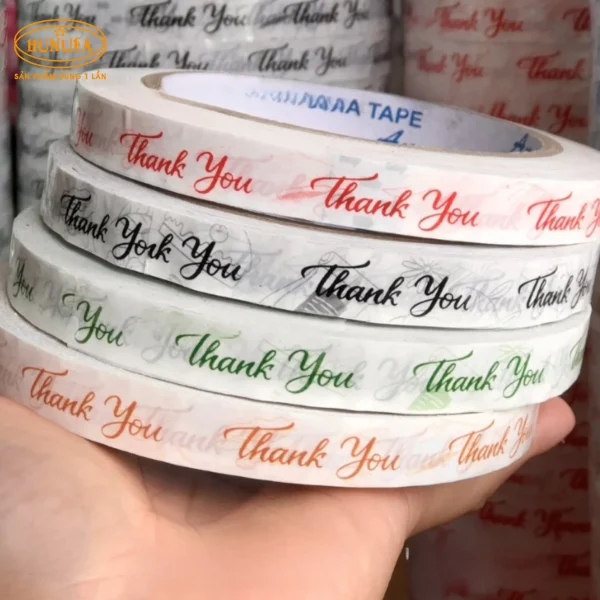 Băng keo thank you đủ màu, chất lượng cao, giá tốt