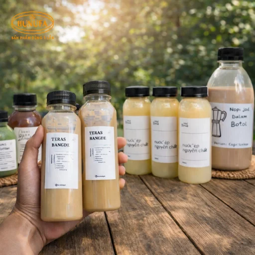 Chai nhựa nắp đen 