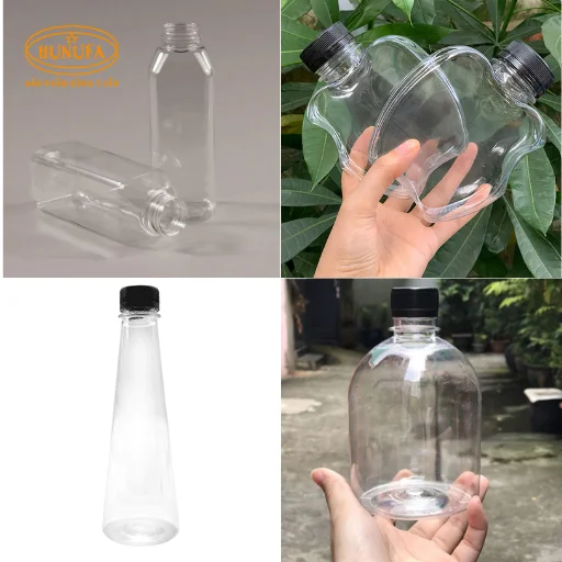 Chai nhựa nắp đen