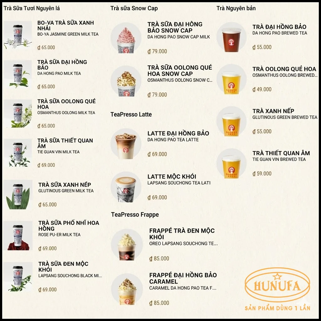 Khám phá, cập nhật menu trà sữa CHAGEE chi tiết A-Z