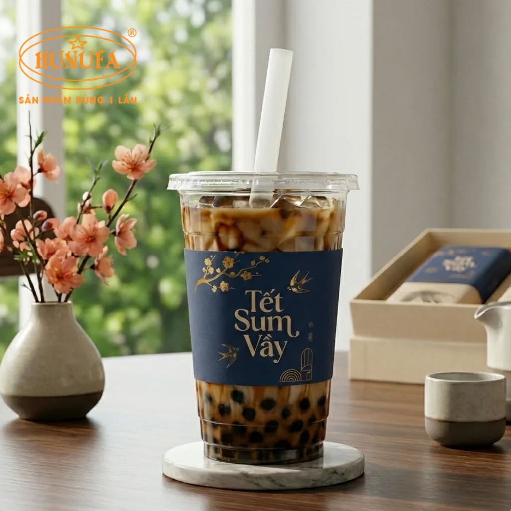 Tổng hợp các mẫu cover ly giấy, ly nhựa chủ đề Tết đẹp