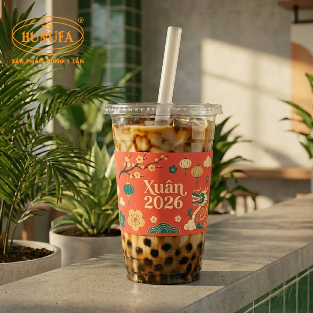 Tổng hợp các mẫu cover ly giấy, ly nhựa chủ đề Tết đẹp