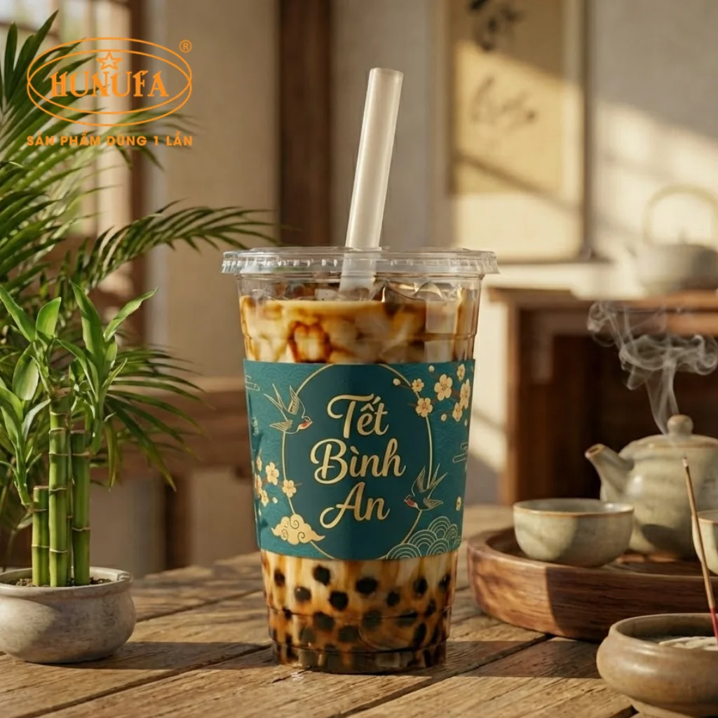 Tổng hợp các mẫu cover ly giấy, ly nhựa chủ đề Tết đẹp