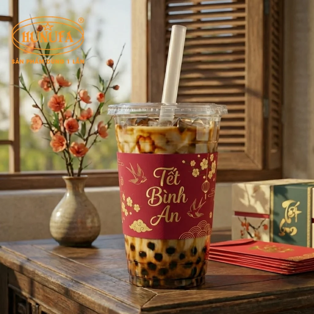 Tổng hợp các mẫu cover ly giấy, ly nhựa chủ đề Tết đẹp