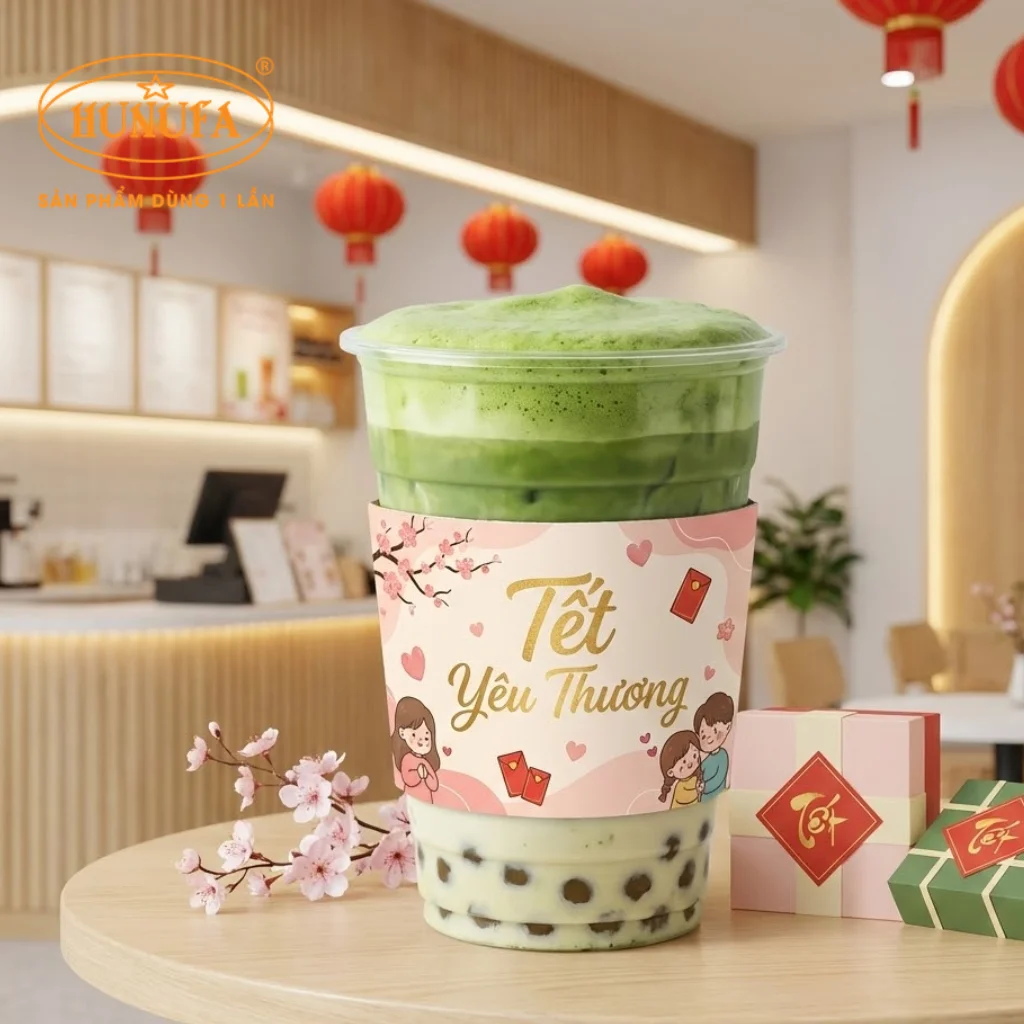 Tổng hợp các mẫu cover ly giấy, ly nhựa chủ đề Tết đẹp