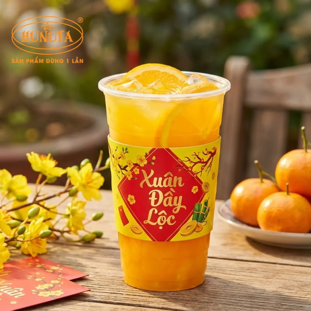 Tổng hợp các mẫu cover ly giấy, ly nhựa chủ đề Tết đẹp