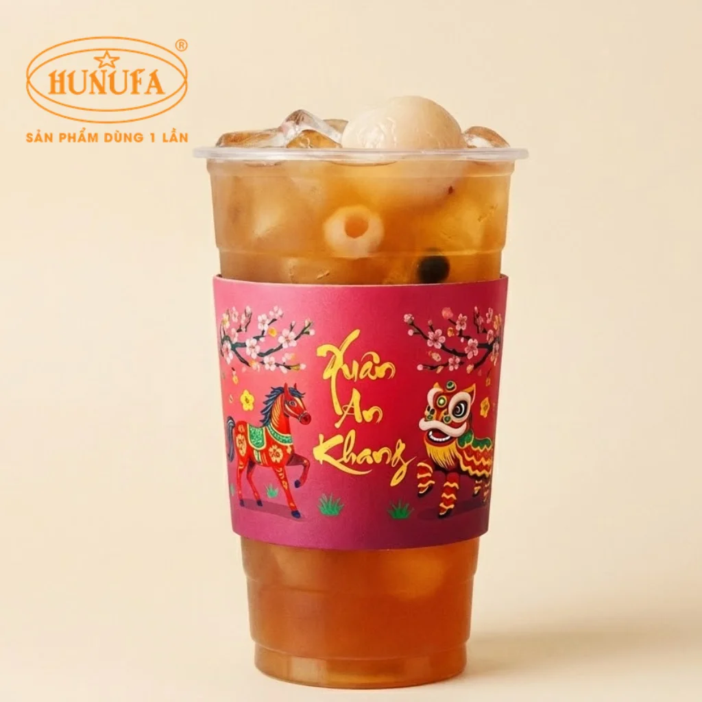 Tổng hợp các mẫu cover ly giấy, ly nhựa chủ đề Tết đẹp