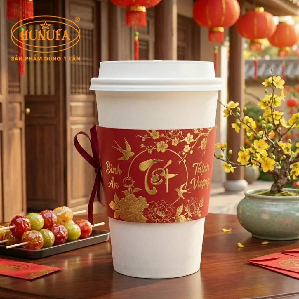 Tổng hợp các mẫu cover ly giấy, ly nhựa chủ đề Tết đẹp 2026