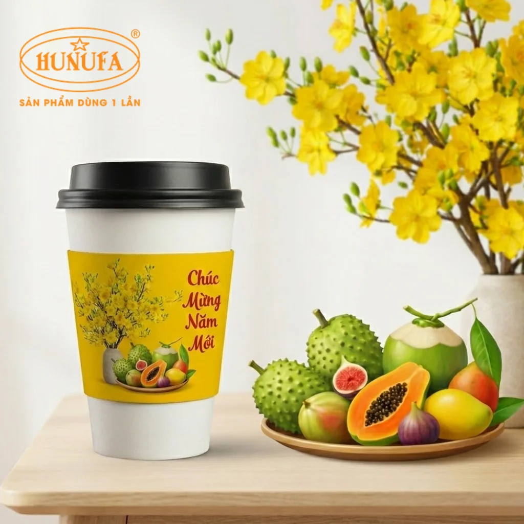 Tổng hợp các mẫu cover ly giấy, ly nhựa chủ đề Tết đẹp