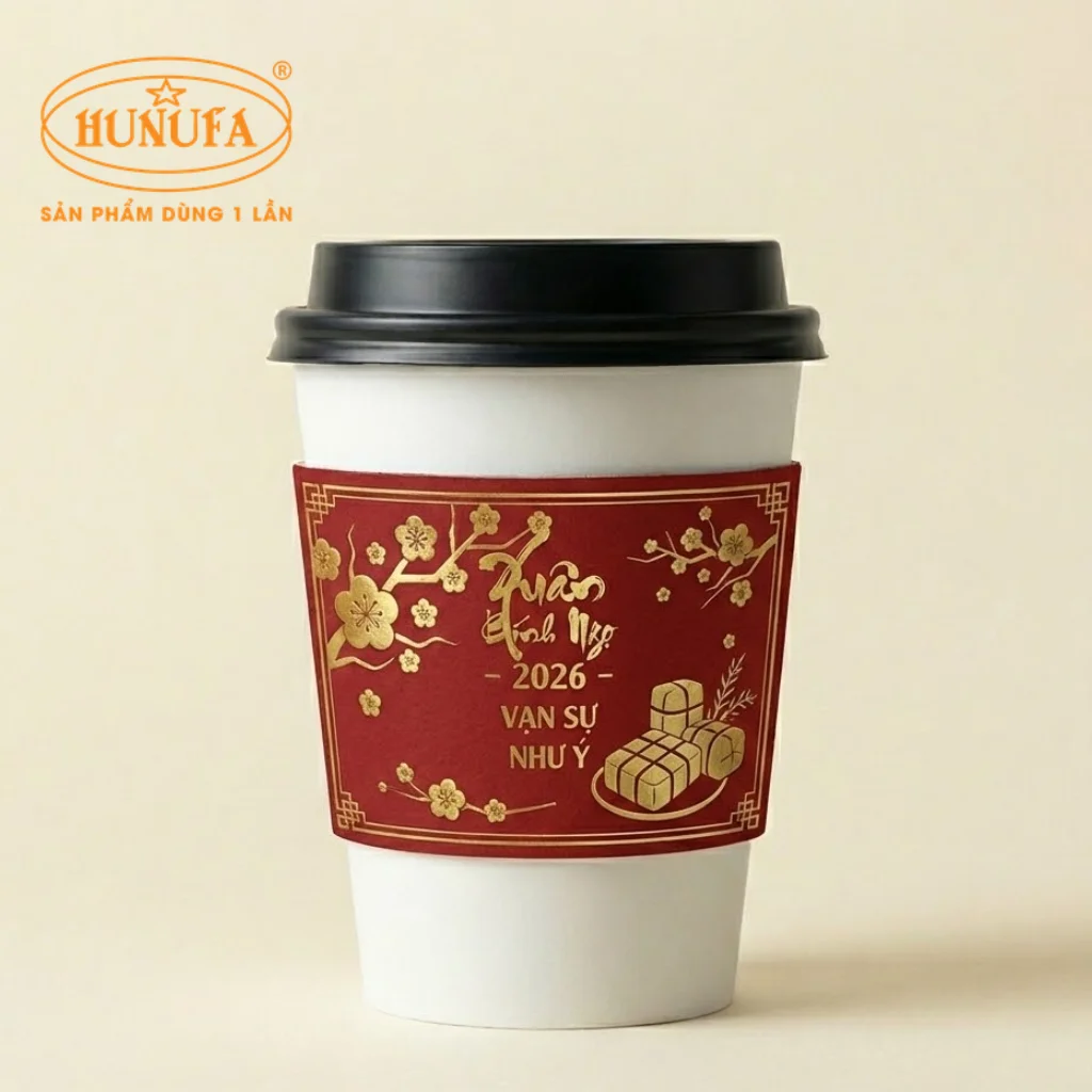 Tổng hợp các mẫu cover ly giấy, ly nhựa chủ đề Tết đẹp 2026