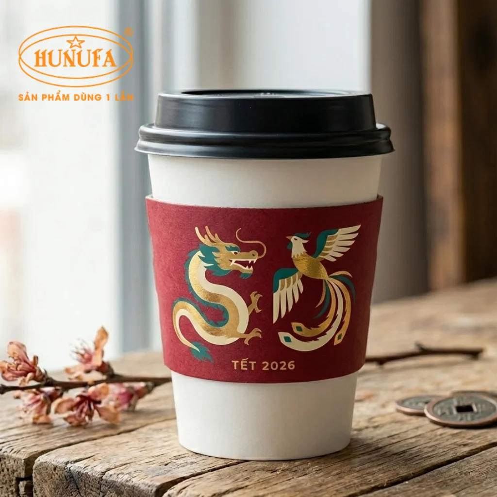 Tổng hợp các mẫu cover ly giấy, ly nhựa chủ đề Tết đẹp 2026