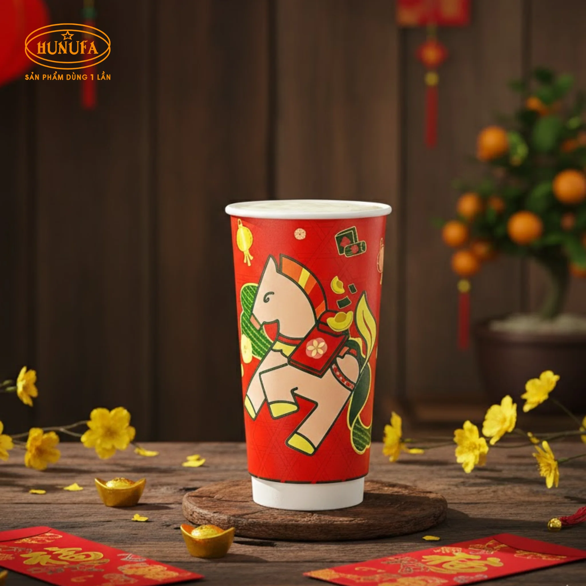 Ly giấy Phúc Long Tết 2026 - Thiết kế mùa xuân nổi bật, đậm chất thương hiệu