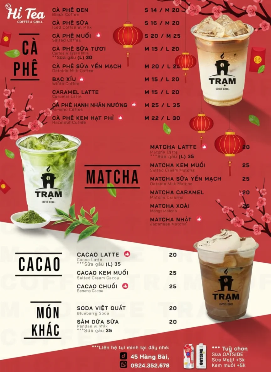 50+ Mẫu menu trà sữa Tết giúp quán tăng doanh thu dịp Tết hiệu quả