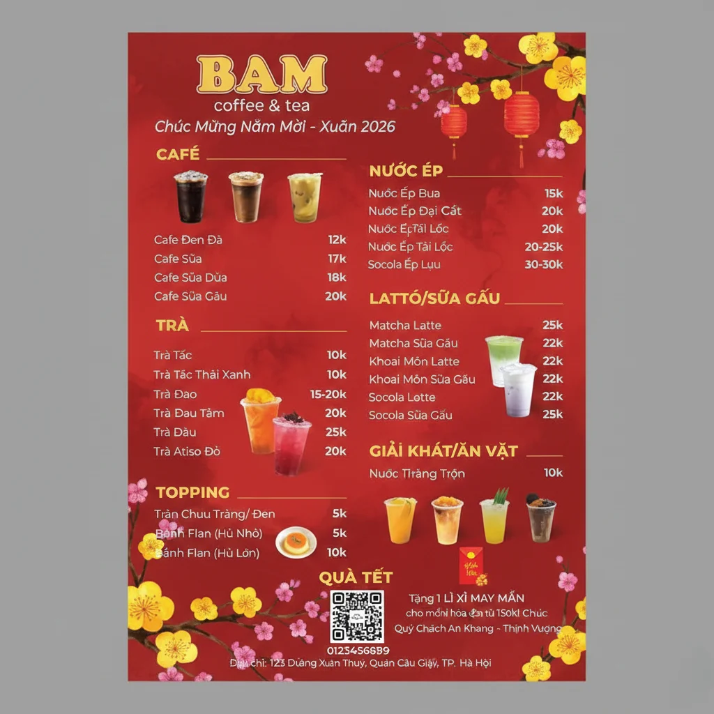 50+ Mẫu menu trà sữa Tết giúp quán tăng doanh thu dịp Tết hiệu quả