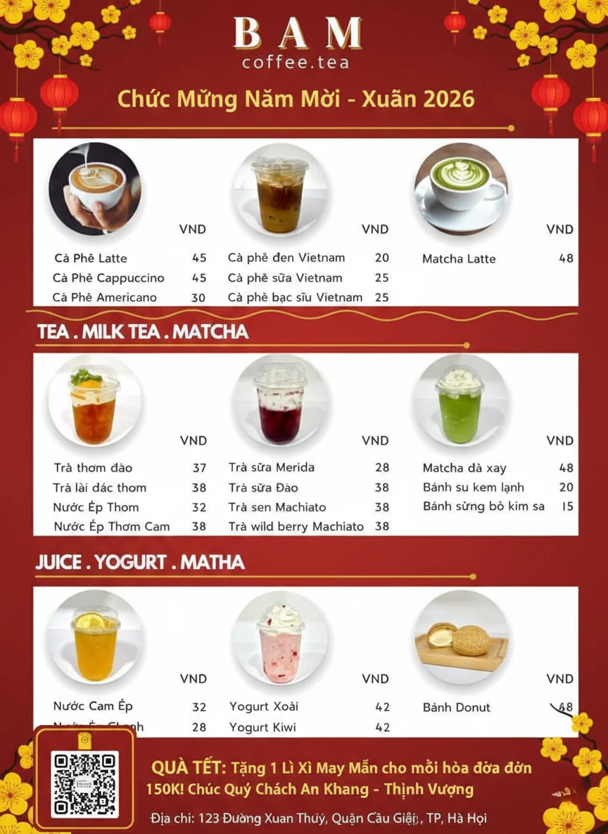 50+ Mẫu menu trà sữa Tết giúp quán tăng doanh thu dịp Tết hiệu quả