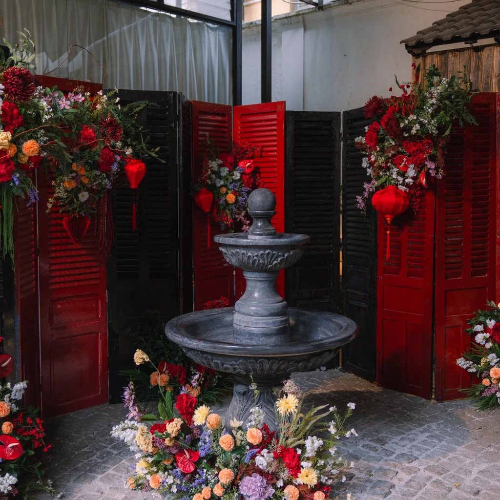 quán cafe trang trí Tết