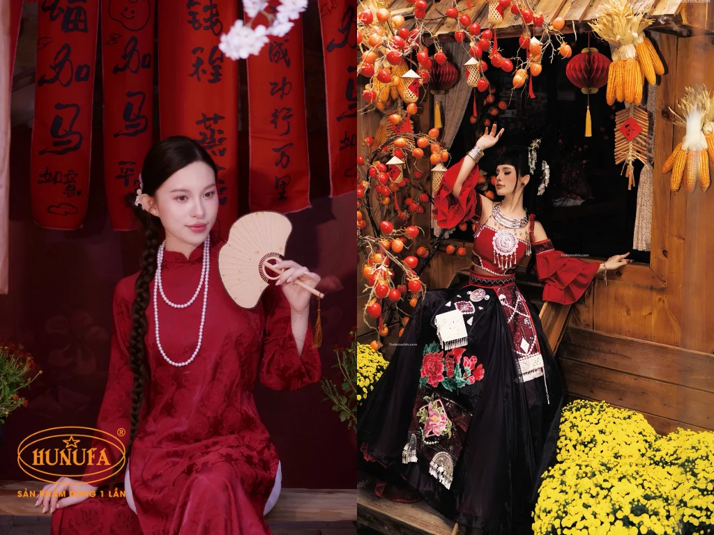 quán cafe trang trí Tết