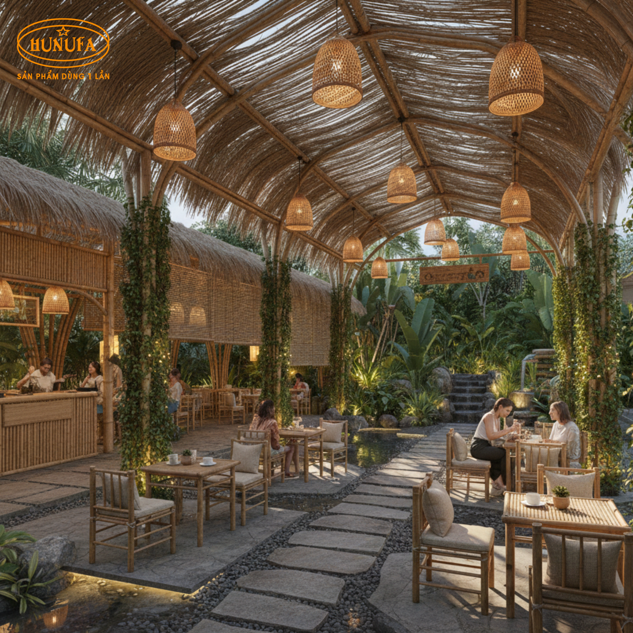 15+ Mẫu trang trí quán cafe bằng tre, trúc đẹp, tiết kiệm chi phí