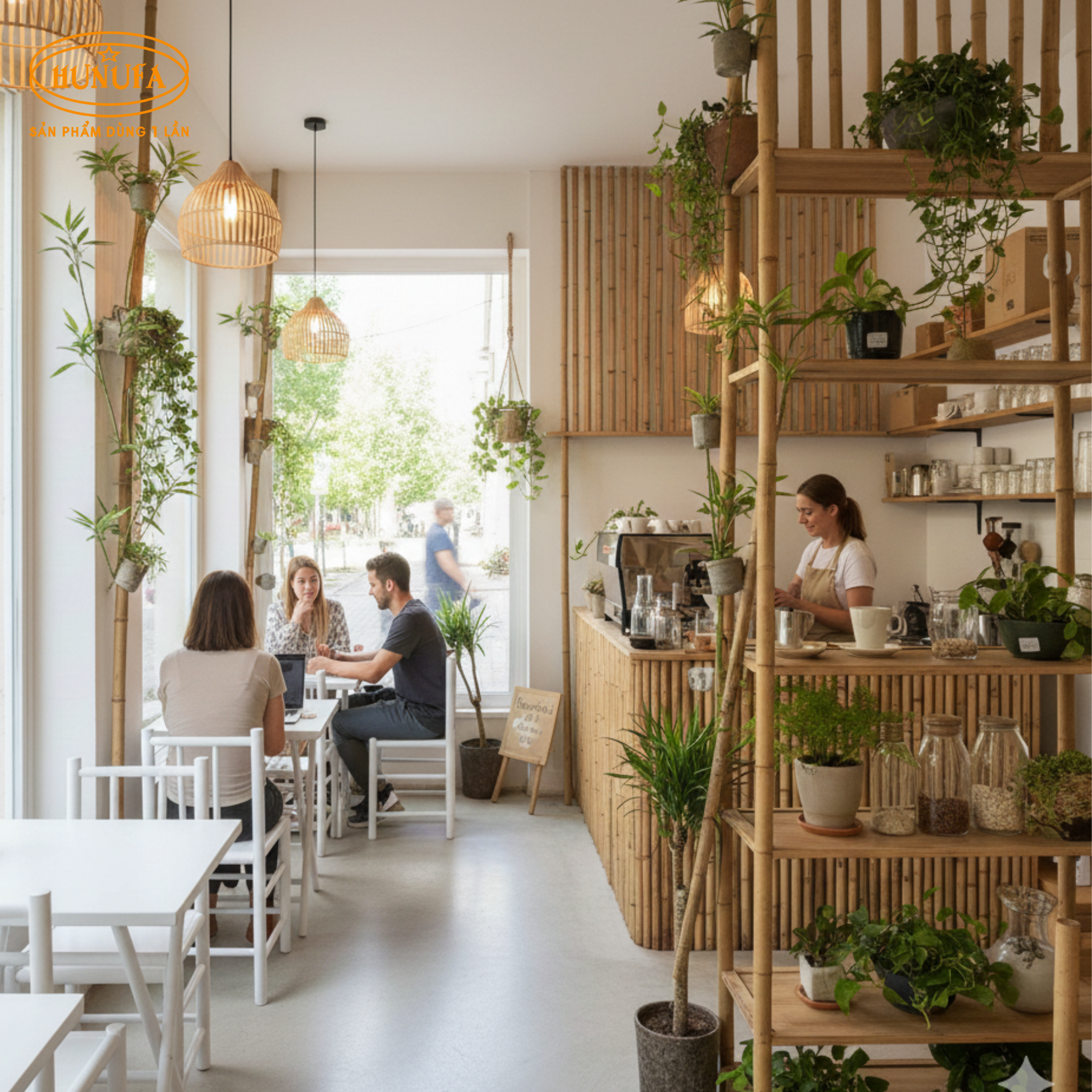 15+ Mẫu trang trí quán cafe bằng tre, trúc đẹp, tiết kiệm chi phí