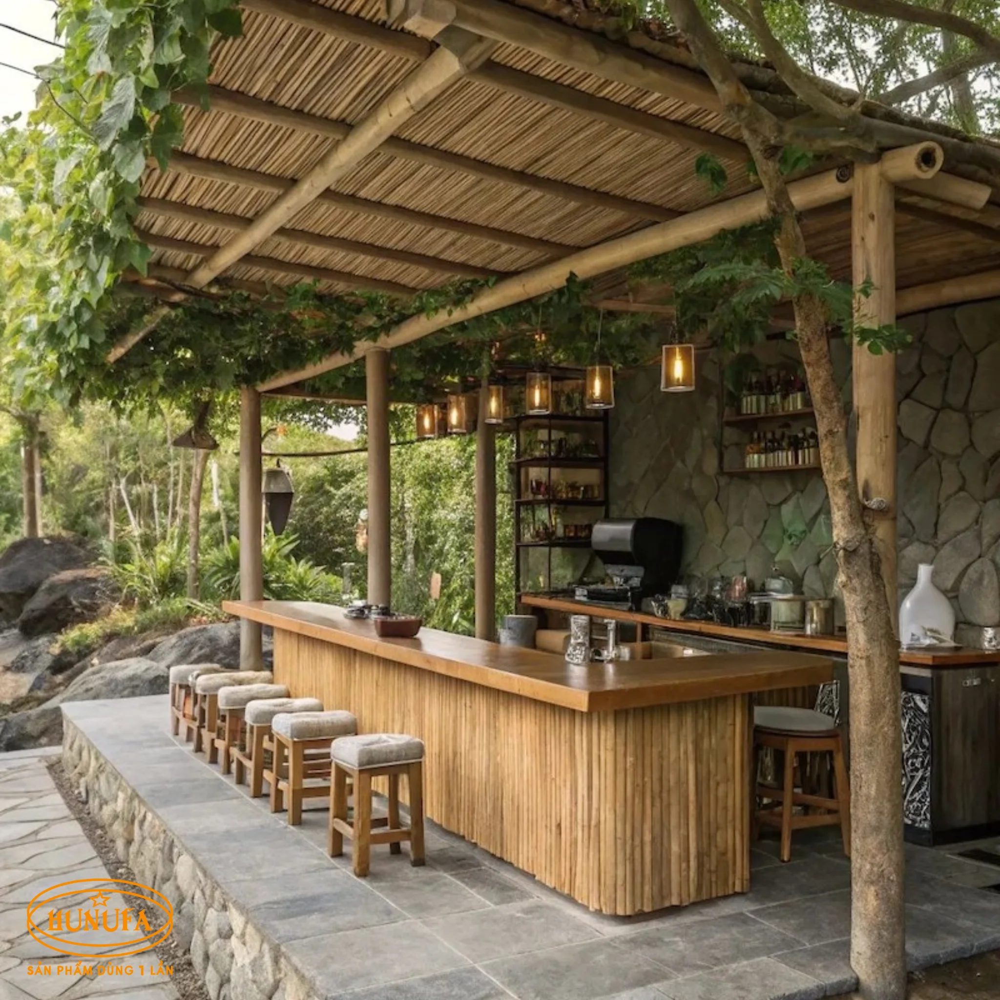 15+ Mẫu trang trí quán cafe bằng tre, trúc đẹp, tiết kiệm chi phí