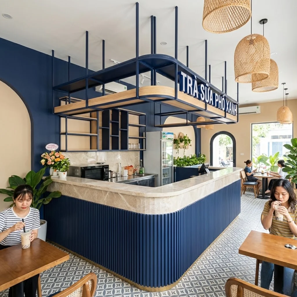 30+ Mẫu thiết kế, trang trí quầy trà sữa đẹp, hiện đại