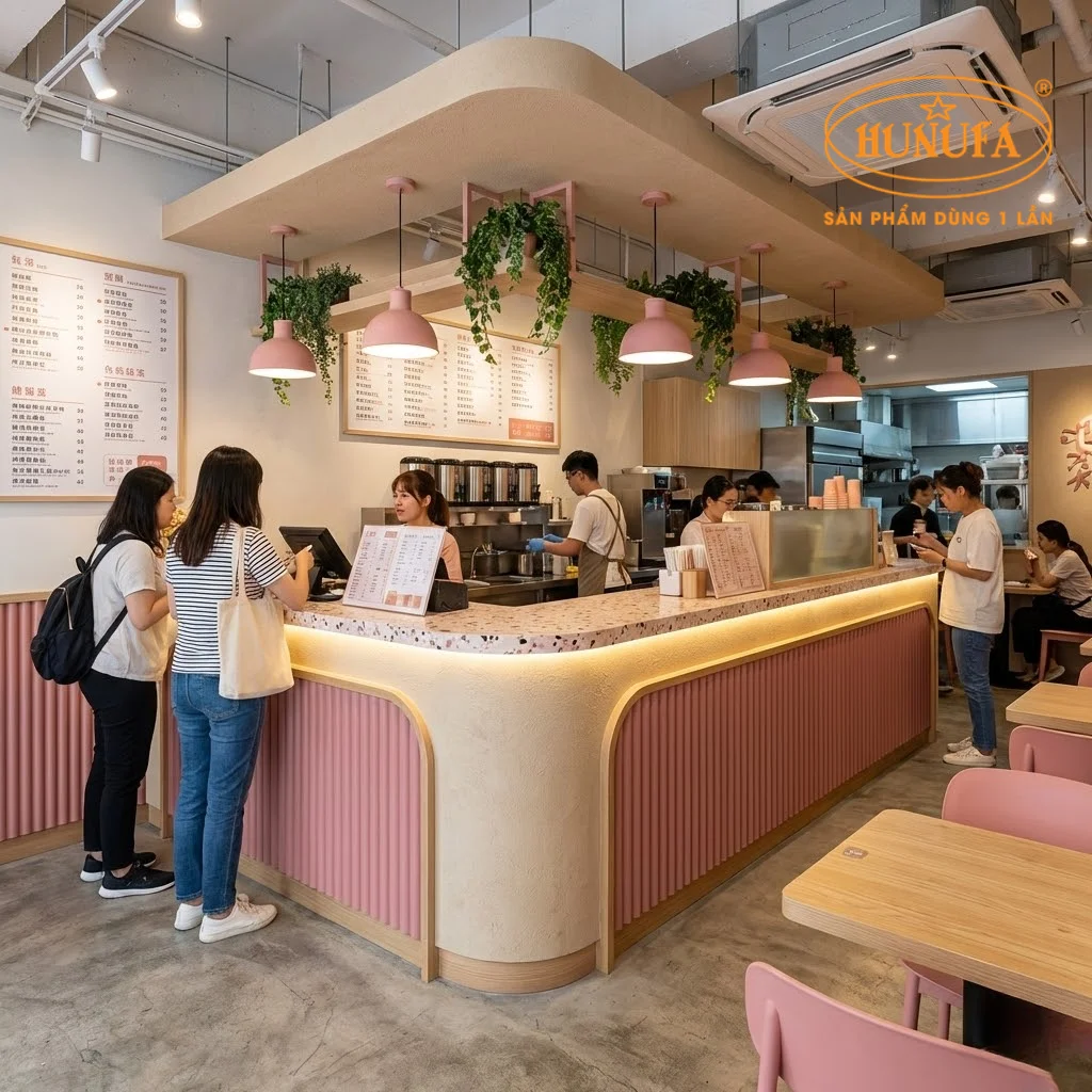 30+ Mẫu thiết kế, trang trí quầy trà sữa đẹp, hiện đại