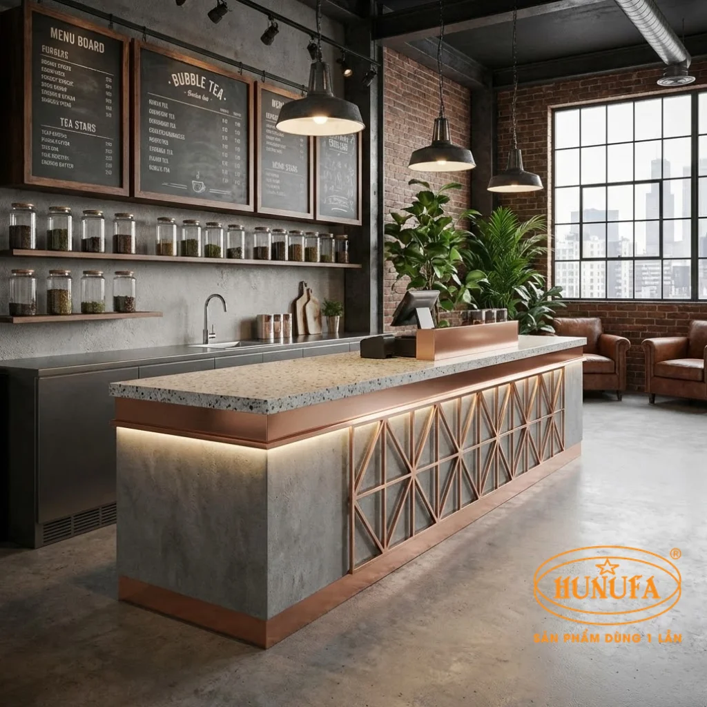 30+ Mẫu thiết kế, trang trí quầy trà sữa đẹp, hiện đại