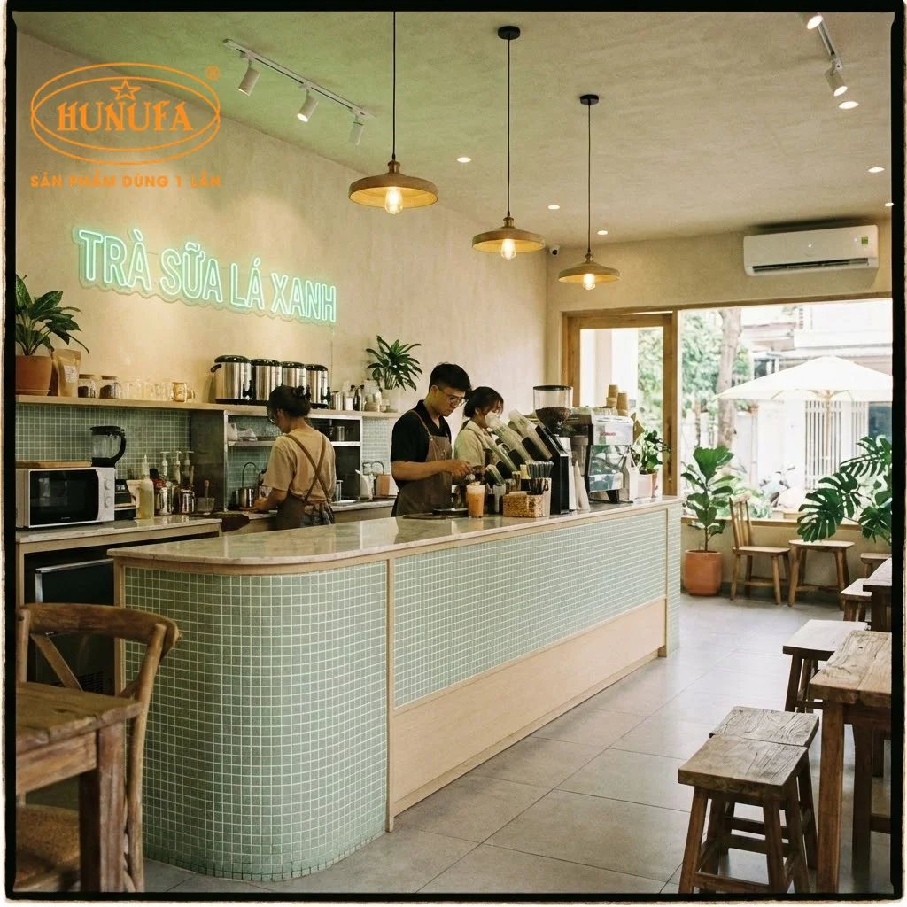 30+ Mẫu thiết kế, trang trí quầy trà sữa đẹp, hiện đại