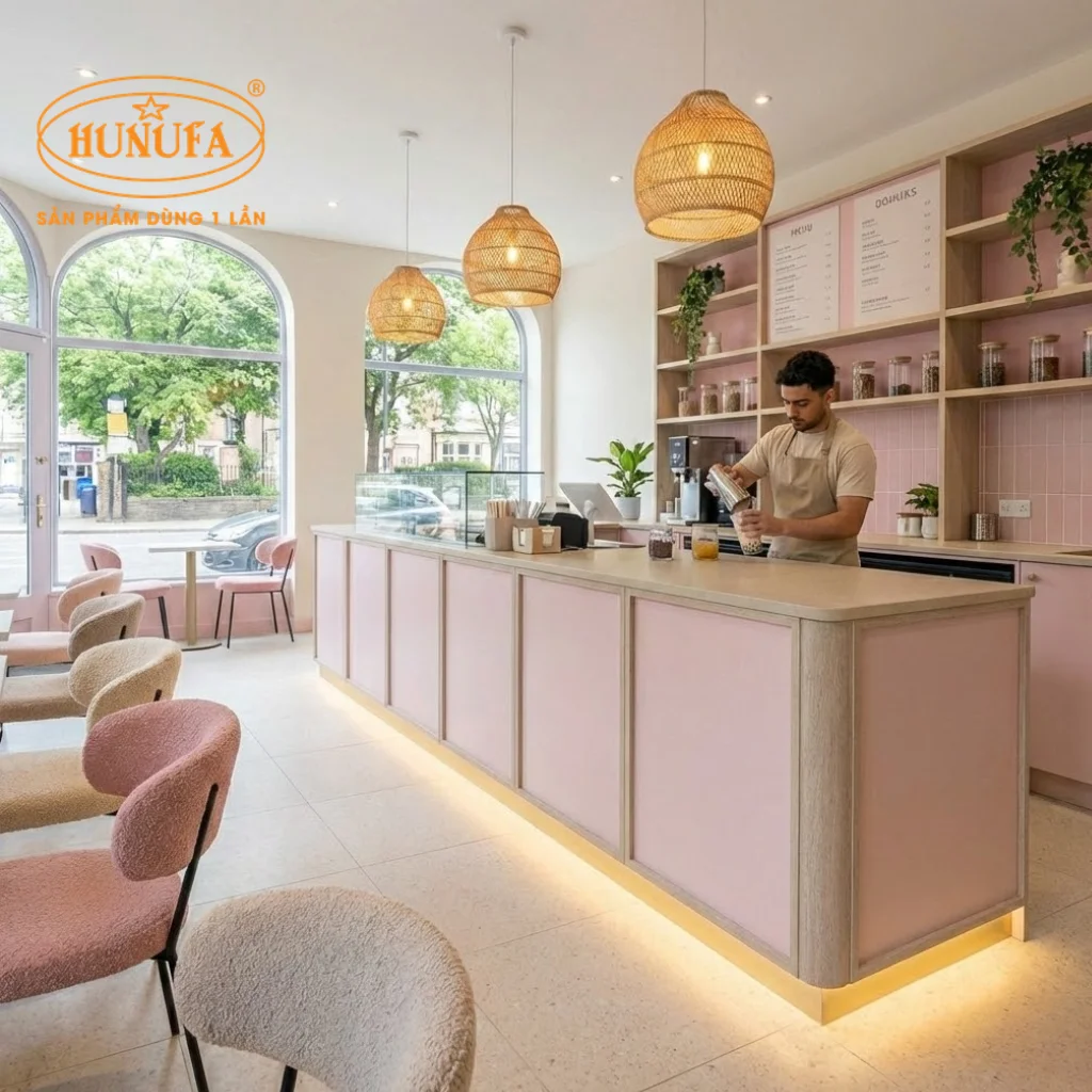 30+ Mẫu thiết kế, trang trí quầy trà sữa đẹp, hiện đại