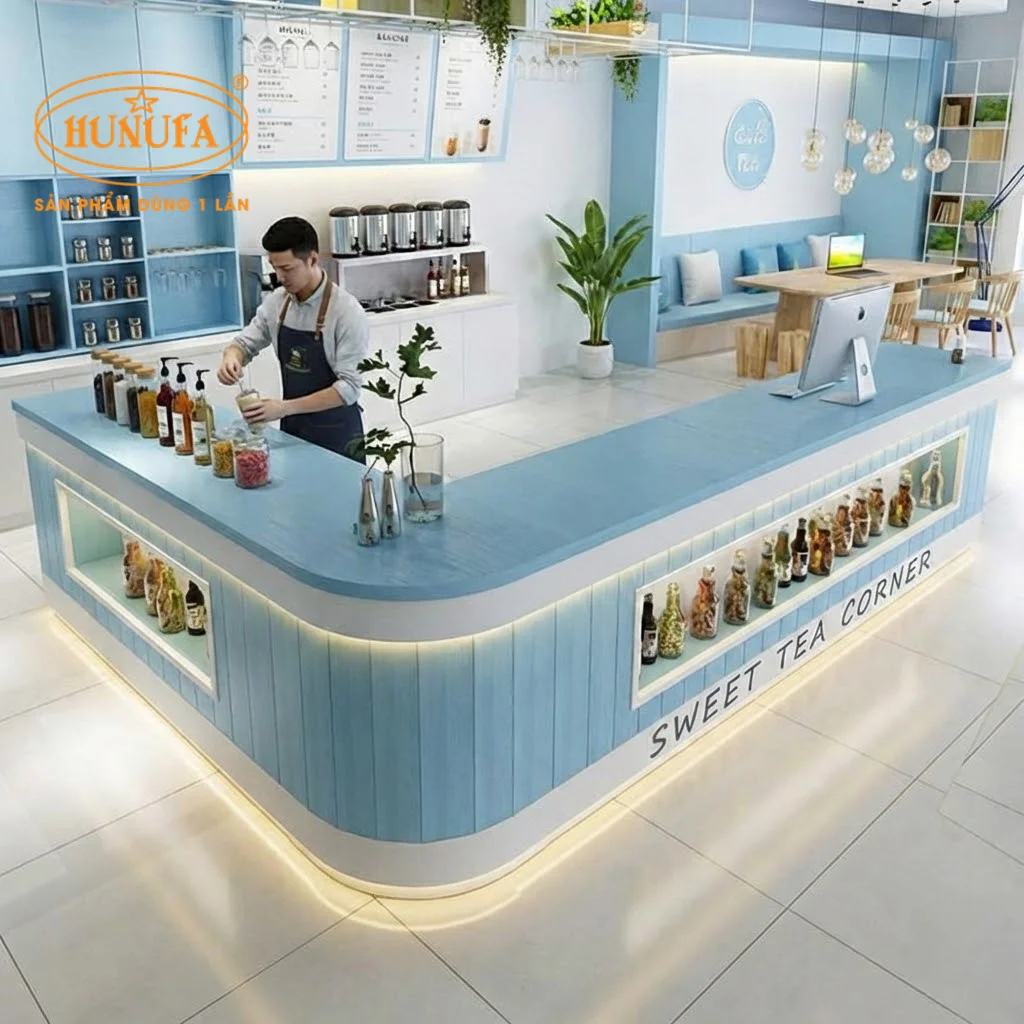 30+ Mẫu thiết kế, trang trí quầy trà sữa đẹp, hiện đại