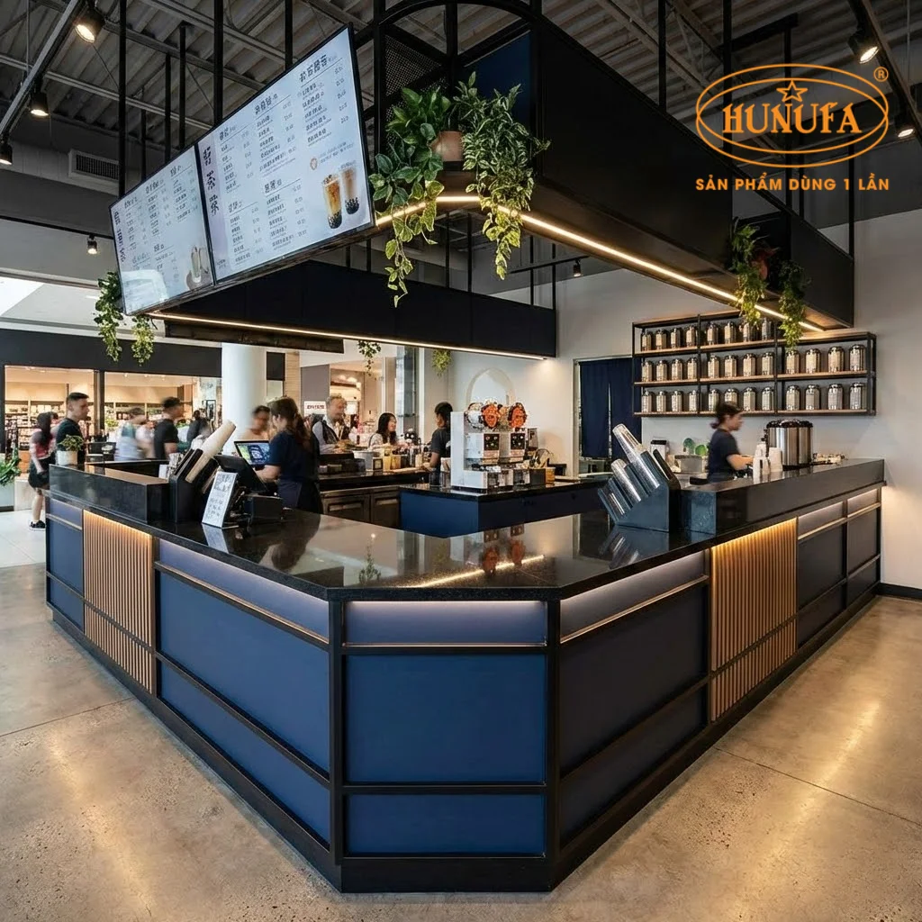 30+ Mẫu thiết kế, trang trí quầy trà sữa đẹp, hiện đại