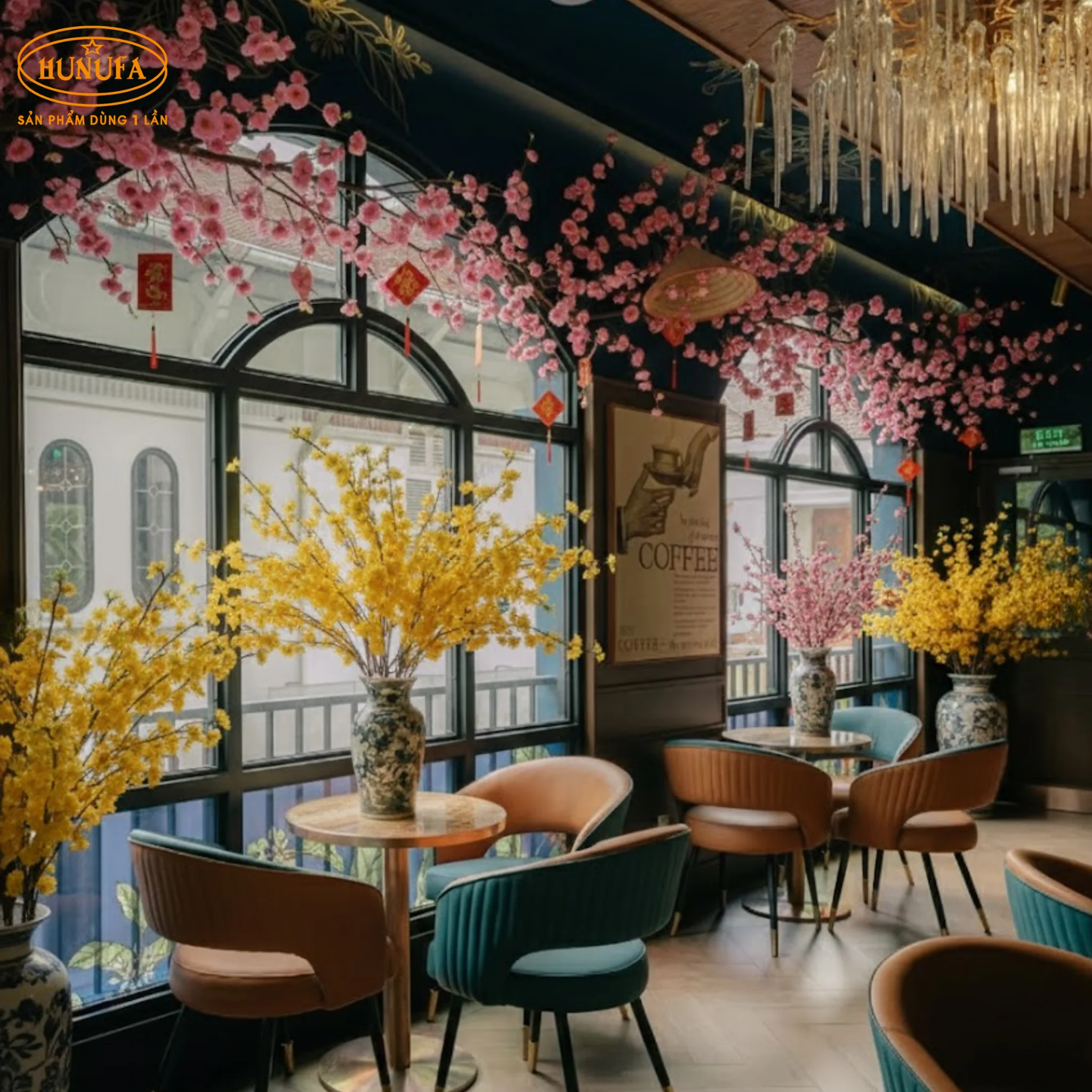 10+ Ý tưởng trang trí Tết Bính Ngọ 2026 cho quán cafe, trà sữa hút khách