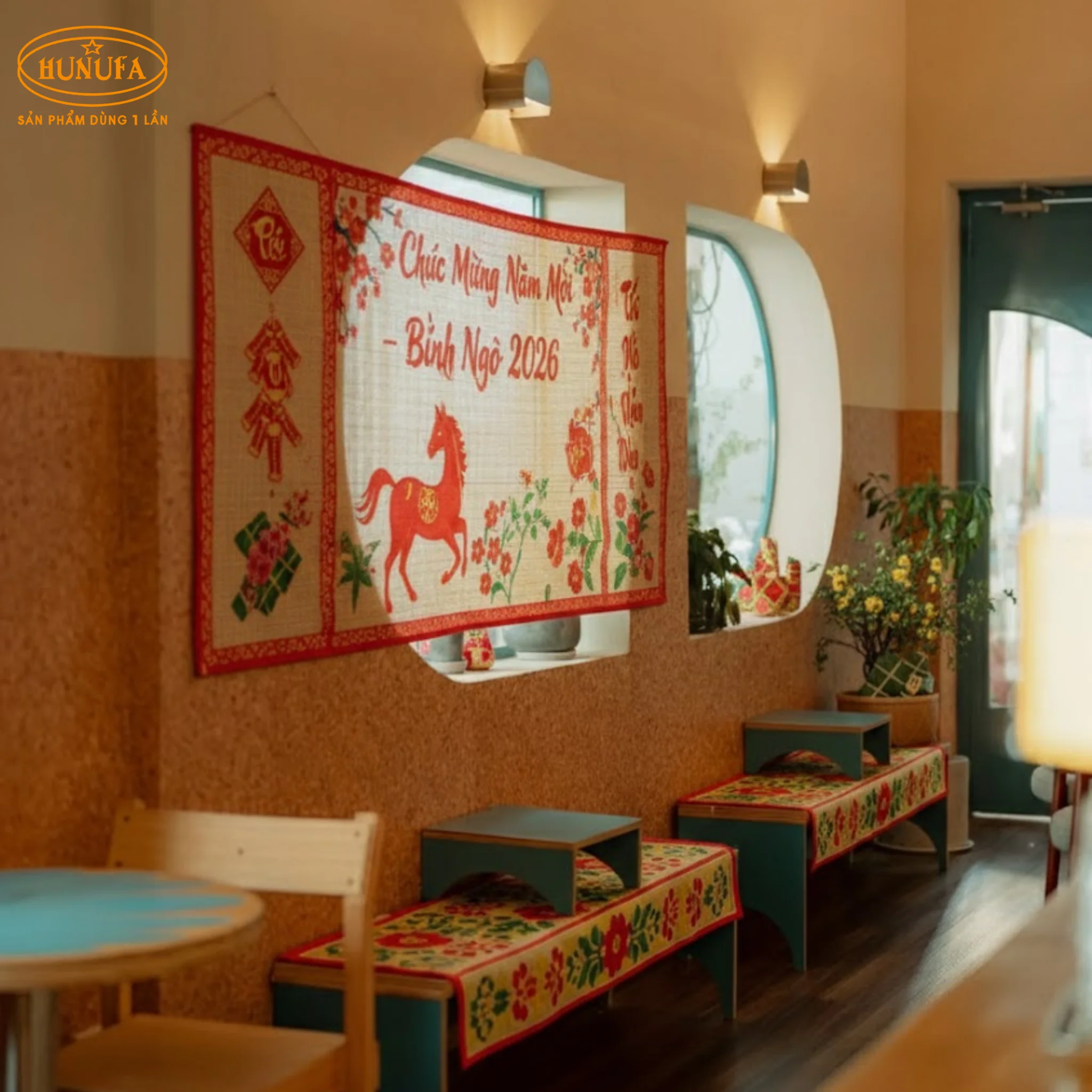 10+ Ý tưởng trang trí Tết Bính Ngọ 2026 cho quán cafe, trà sữa hút khách