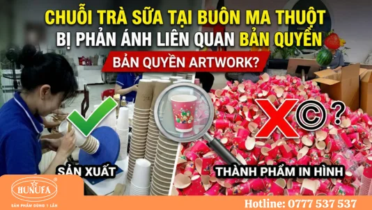 Chuỗi trà sữa tại Buôn Ma Thuột bị phản ánh liên quan bản quyền artwork trên ly