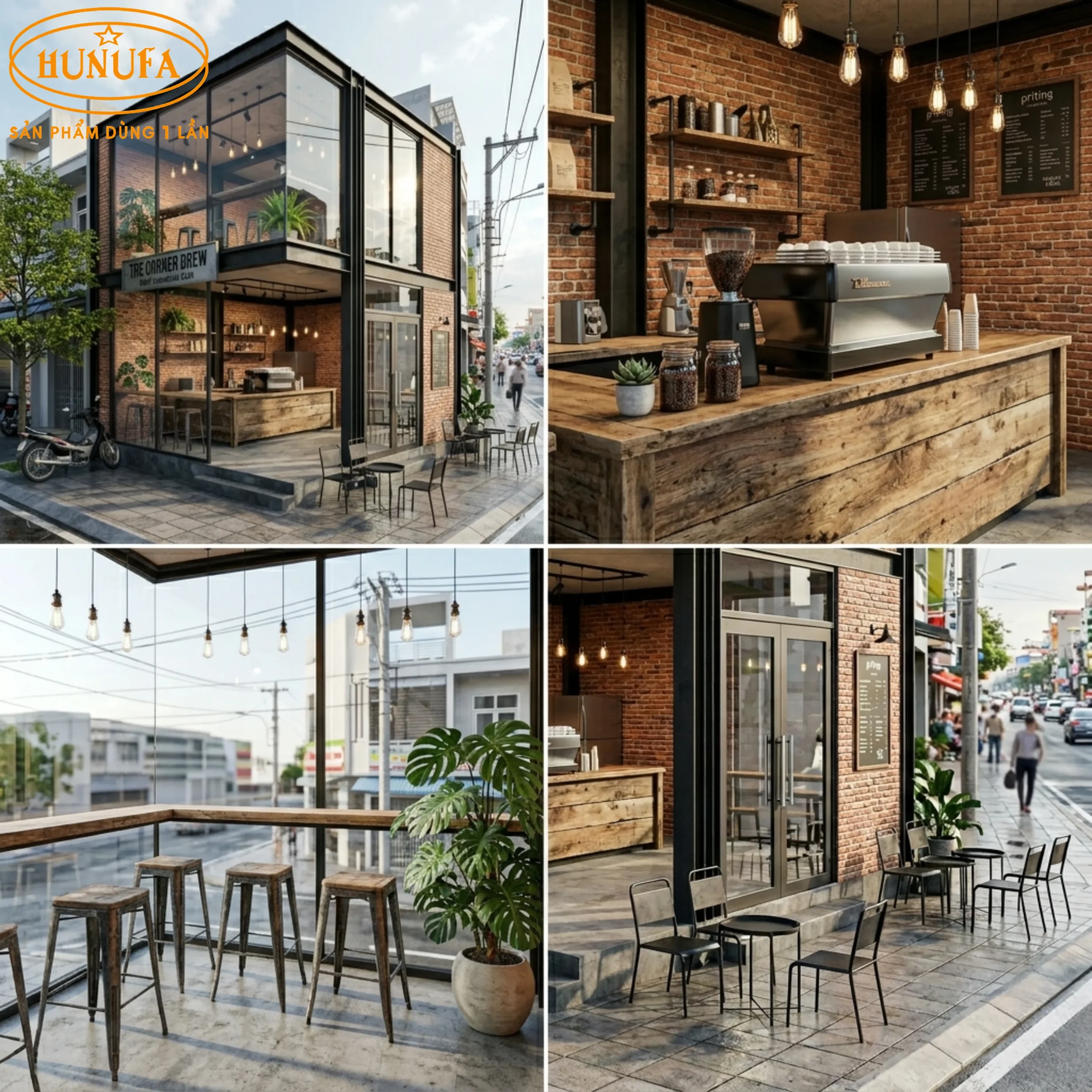 20+ Mẫu trang trí thiết kế quán cà phê góc 2 mặt tiền đẹp