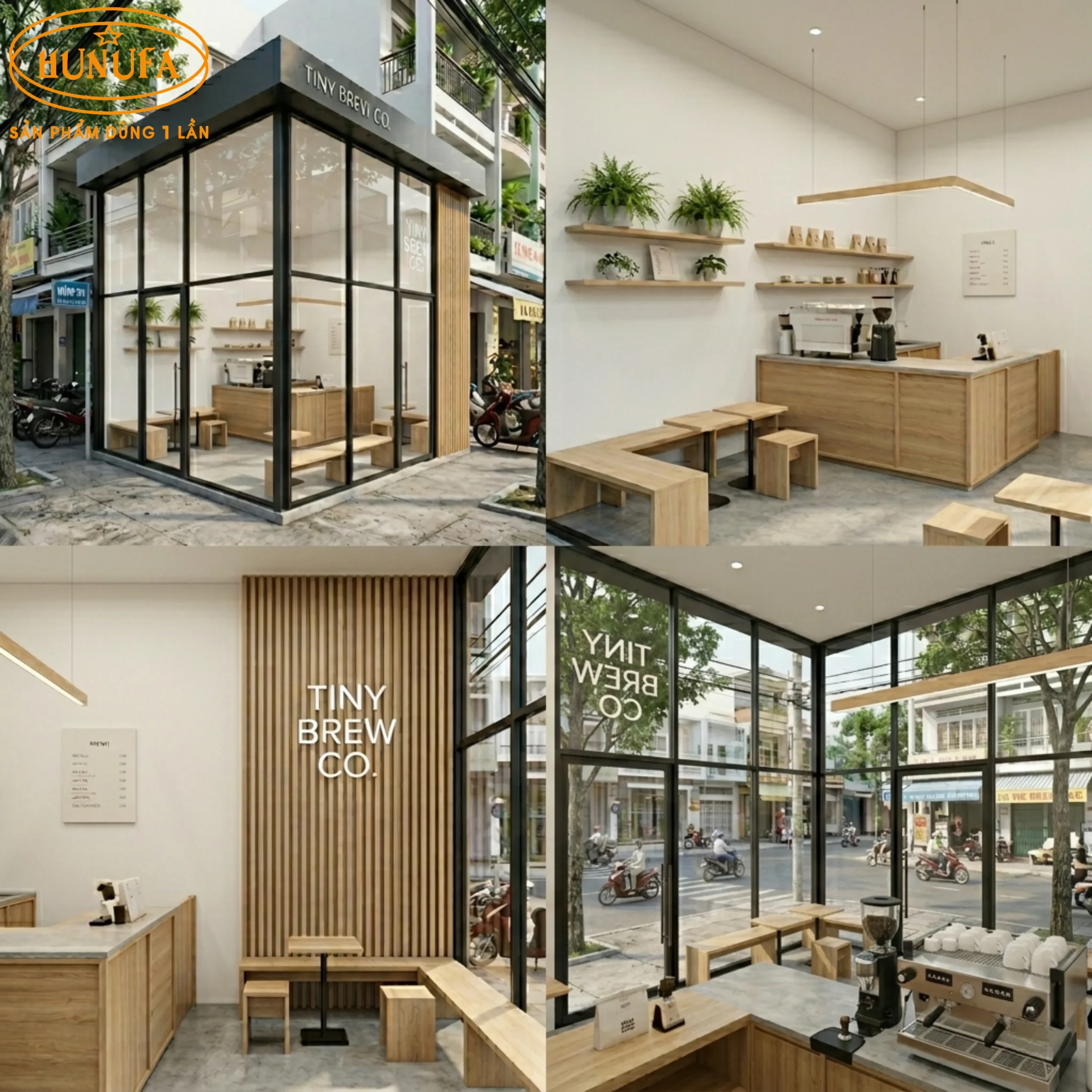 20+ Mẫu trang trí thiết kế quán cà phê góc 2 mặt tiền đẹp