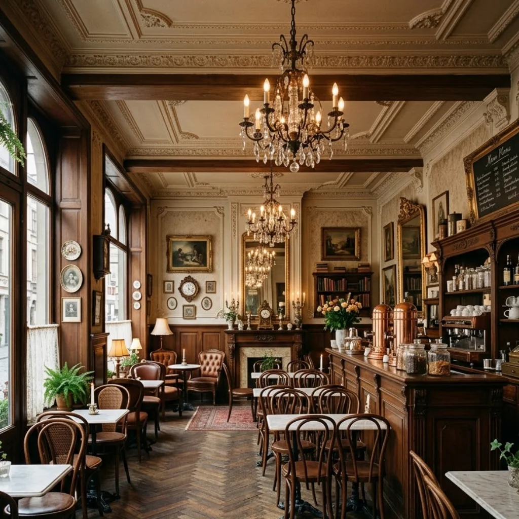 trang trí quán cafe phong cách cổ điển