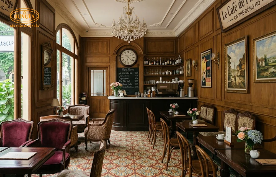 trang trí quán cafe phong cách cổ điển
